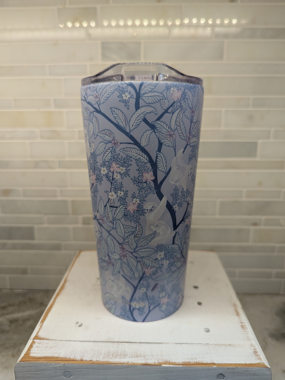Vera Bradley Blue Floral Sloth 20 Oz Stainless Steel Tumbler
